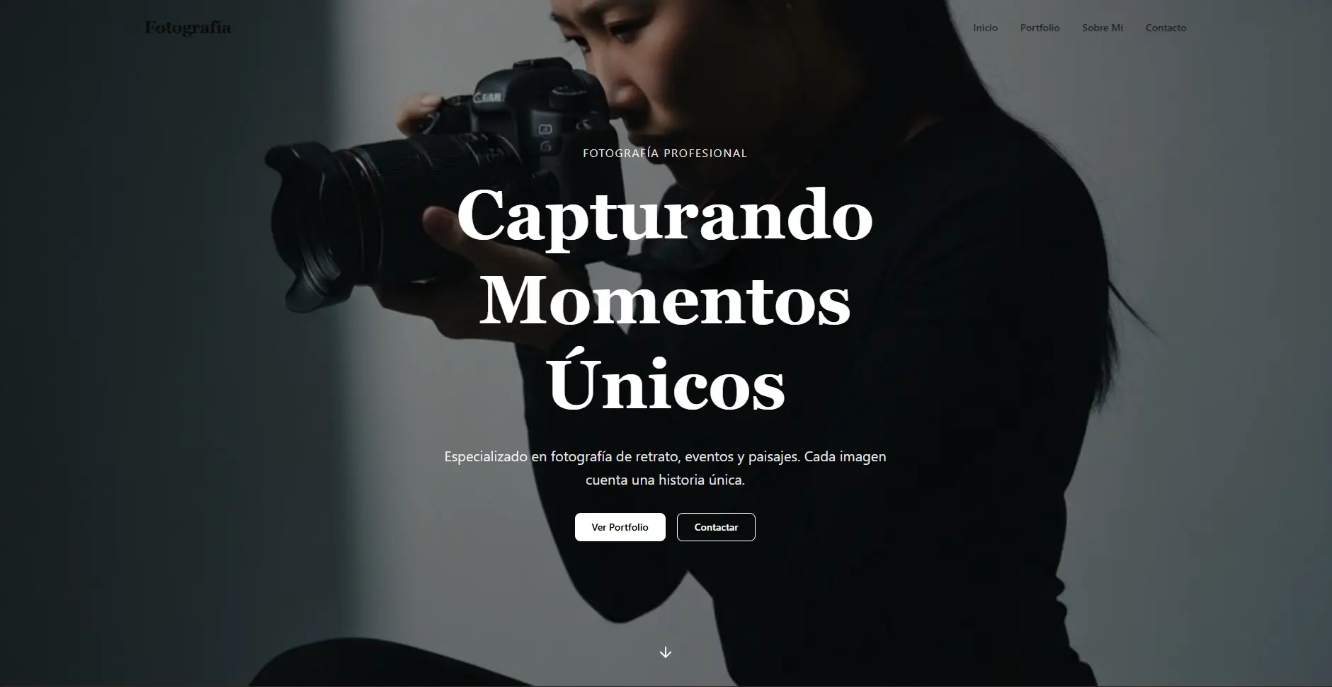 Portfolio creativo para artistas visuales - Galería minimalista de alta calidad