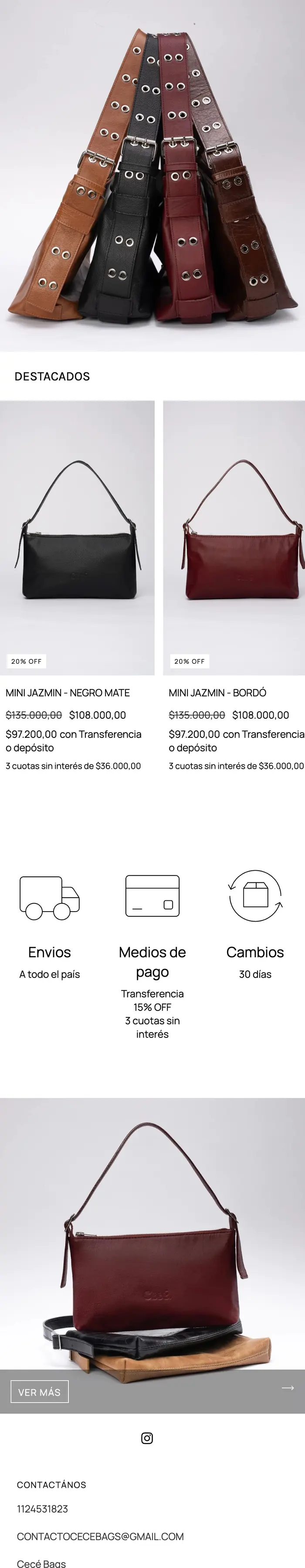 Cecé Bags en el móvil